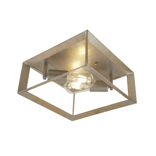 Searchlight 2412-2SI Heaton 2Lt Ceiling Light,  Brushed Silver Gold Finish - 31005