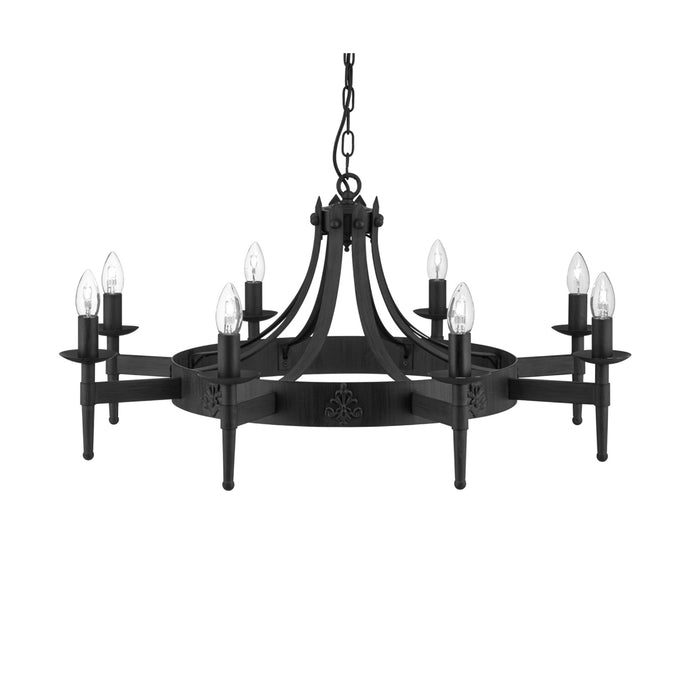 Searchlight 2428-8BK Cartwheel Ii - 8Lt Ceiling, Wrought Iron Black - 17118