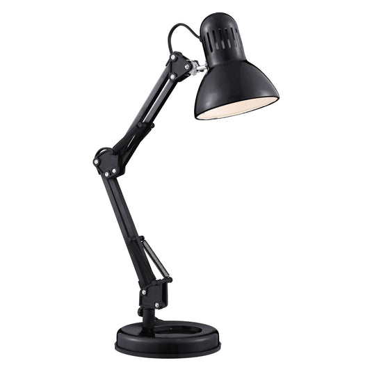 Searchlight 2429BK Desk Partners - Shiny Black Hobby Table Lamp - 21792