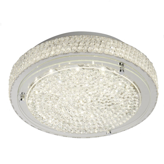 Searchlight 2713CC Florida Flush LED Ceiling Flush (Dia 30Cm), Chrome, Clear Crystal Centre Deco - 20094