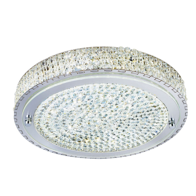 Searchlight 2714CC Florida Flush  (Dim) LED Ceiling Flush (Dia 40Cm), Chrome, Clear Crystal Centre Deco - 31044