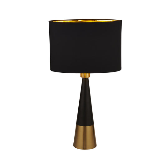 Searchlight 2743Bgo Chloe Black And Antique Copper Pyramid Table Lamp With Black Oval Shade Gold Inner - 31048