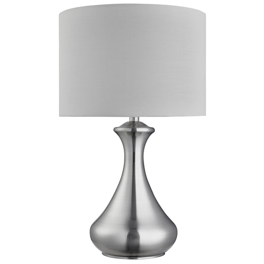 Searchlight 2750SS Touch Lamp - Satin Silver,  White Shade - 20459