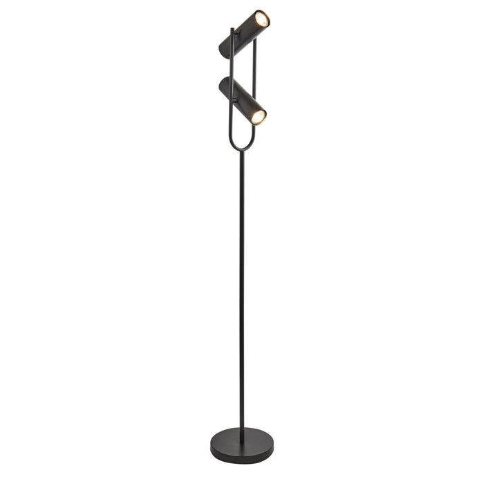 Searchlight 2792BK Telescope 2Lt Cylinder Shade Floor Lamp, Matt Black - 31050