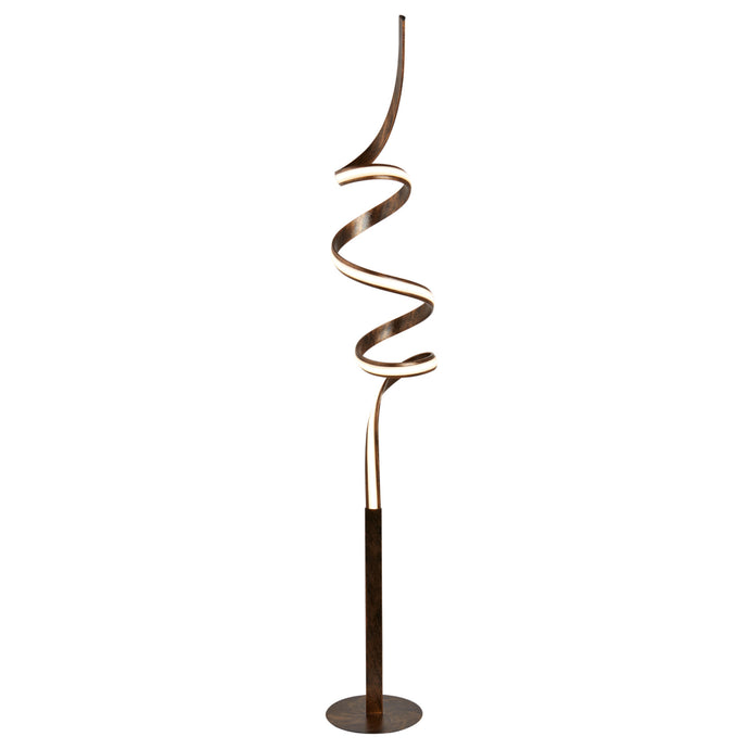 Searchlight 2813RU Ribbon LED Twist Floor Lamp, Rustic Black/Gold - 25237