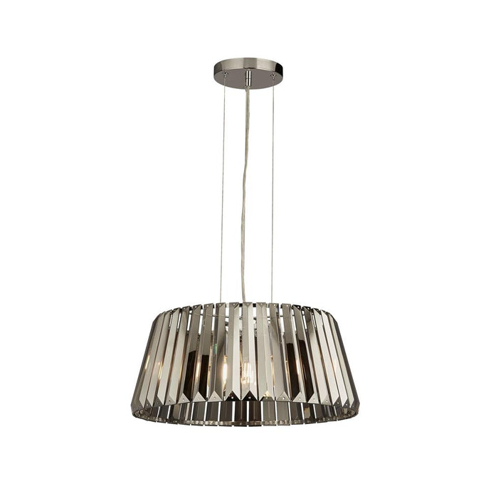 Searchlight 2895-5SM Tiara 5Lt Pendant, Chrome Smoke Glass - 31068