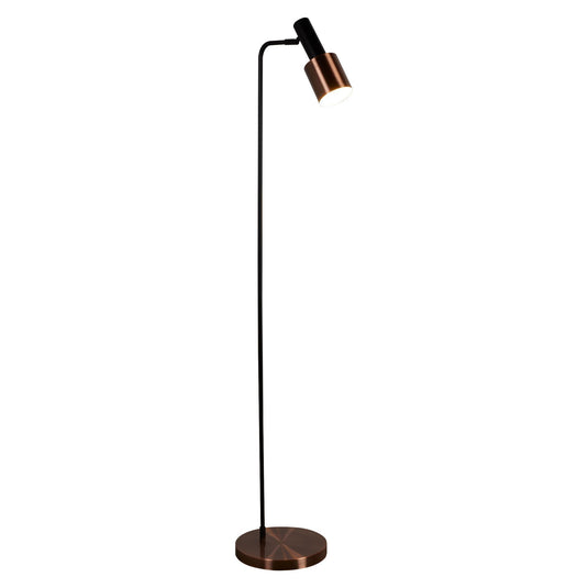 Searchlight 3053CU Denmark 1Lt Floor Lamp, Black, Antique Copper - 31077