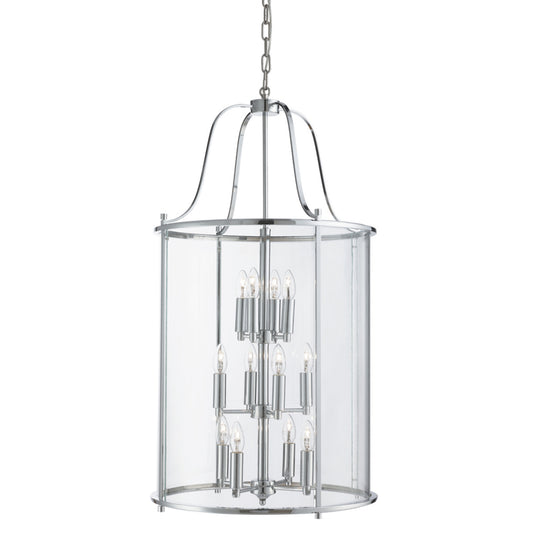 Searchlight 30612-12CC Victorian Lantern, 12Lt Chrome, Clear Glass Panels - 31078