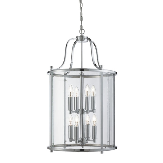 Searchlight 3068-8CC Lantern Grande, 8Lt Chrome, Clear Glass - 31081