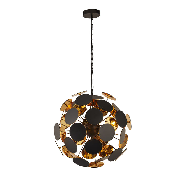 Searchlight 3074-4BG Discus 4Lt Black/Gold Pendant - 31083