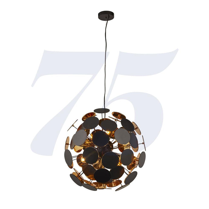 Searchlight 3076-6BG Discus 6Lt Black/Gold Pendant - 31084