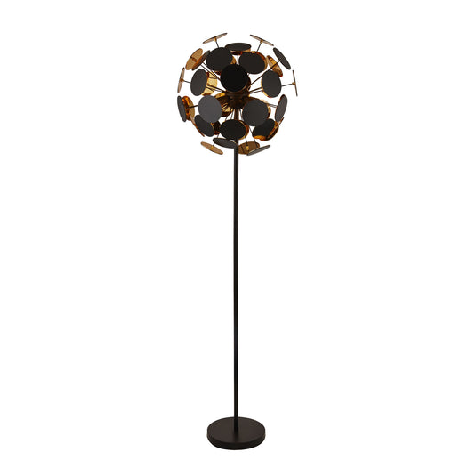 Searchlight 3079BG Discus 4Lt Black/Gold Floor Lamp - 25442