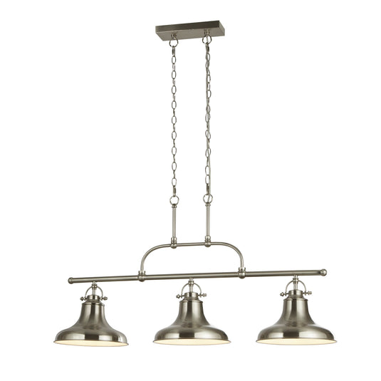 Searchlight 3193-3SS Dallas 3Lt Industrial Bar Pendant, Satin Silver - 24324