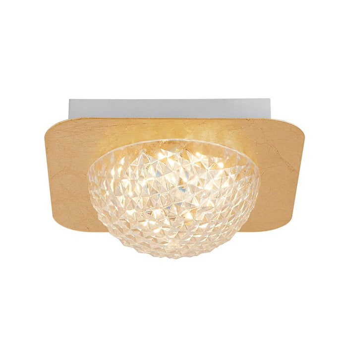 Searchlight 32511-1GO Celestia 1 Lt Square LED Ceiling Light - Gold Leaf With Clear Acrylic - 31096