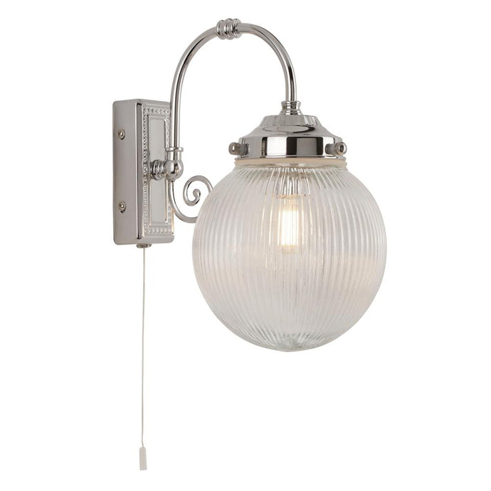 Searchlight 3259CC Belvue 1Lt Bathroom IP44 Wall Light, Acid Glass Globe Shade, Chrome - 31103