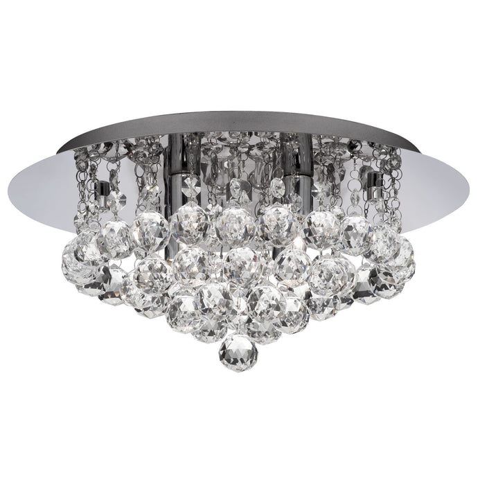 Searchlight 3404-4CC Hanna 4Lt Chrome Flush Cl Xtal Ball G9 - 14202