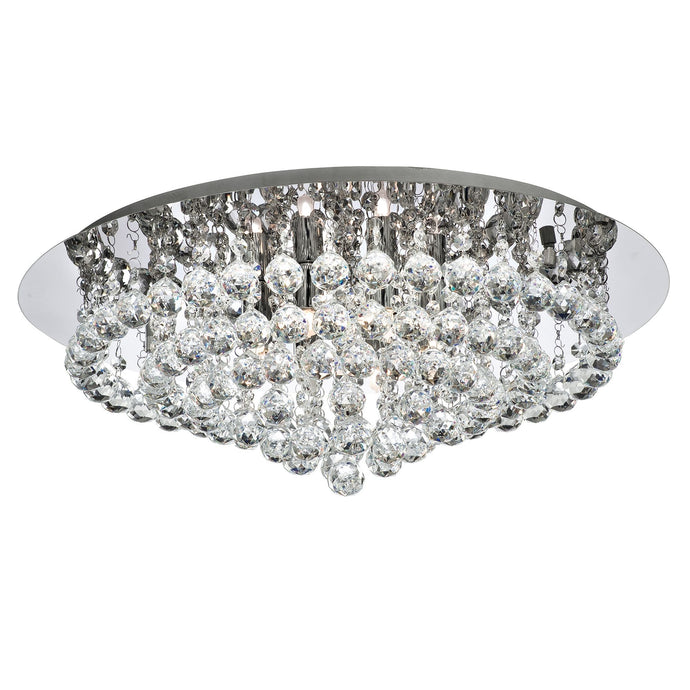 Searchlight 3408-8CC Hanna 8Lt Chrome Flush Cl Xtal Ball G9 - 14204