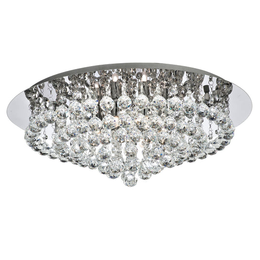 Searchlight 3408-8CC Hanna 8Lt Chrome Flush Cl Xtal Ball G9 - 14204