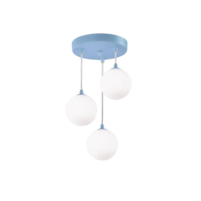 Searchlight 3423-3AZ Kids 3Lt Pendant, Blue  With Opal Glass - 26484