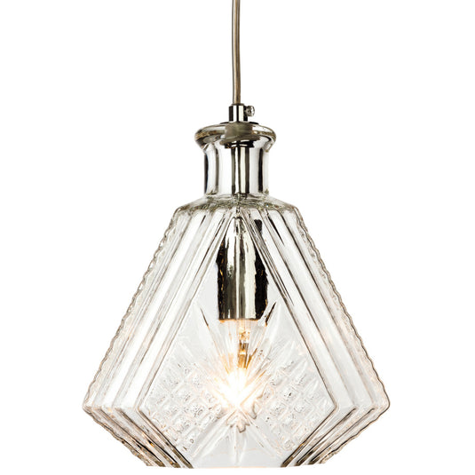 Firstlight 3448CH Decanter 1 Light Polished Chrome Pendant Ceiling Light