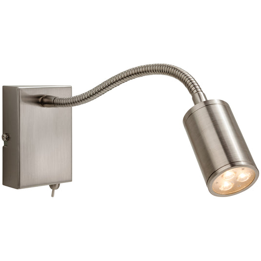Firstlight 3454BS Orion LED 1 Light Brushed Steel Wall Light (Switched)