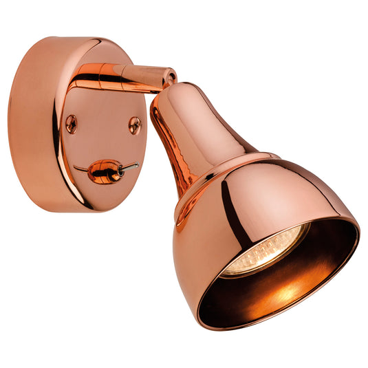 Firstlight 3464CP Country 1 Light Copper Wall Spotlight (Switched)