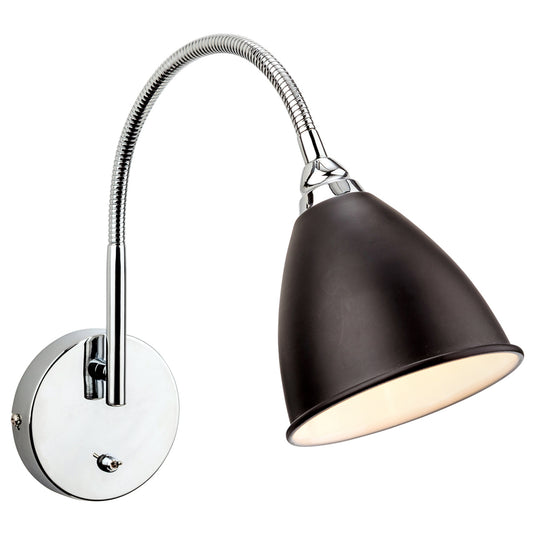Firstlight 3470BK Bari 1 Light Black Wall Light (Switched)