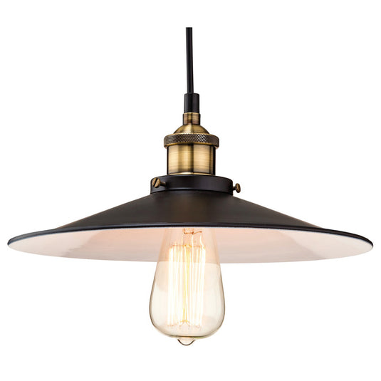 Firstlight 3471BK Empire 1 Light Antique Brass & Black Pendant Ceiling Light