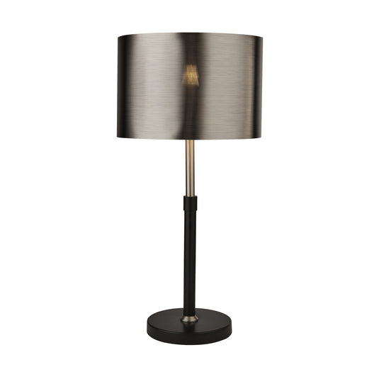 Searchlight 3877BK Black And Chrome Table Lamp With Brushed Black Chrome Shade - 31133