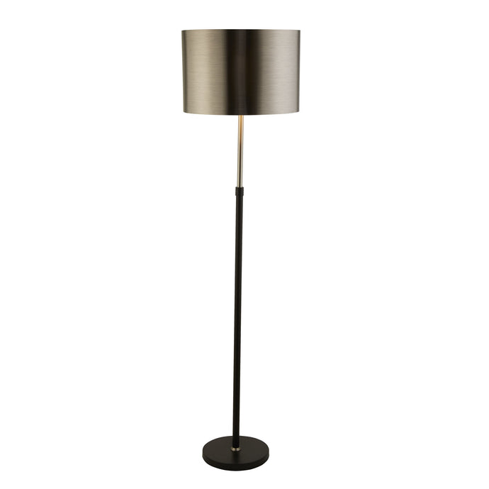 Searchlight 3879BK Black And Chrome Floor Lamp With Brushed Black Chrome Shade - 31134