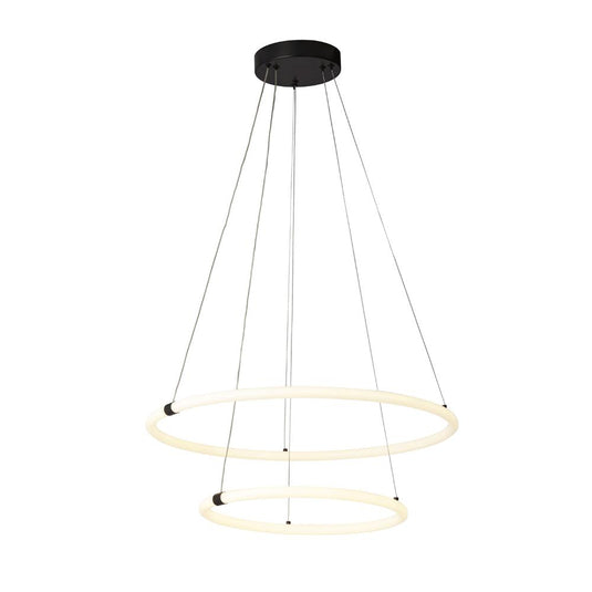 Searchlight 40176-2BK Revolve 2Lt LED Ring Pendant, Matt Black - 31139