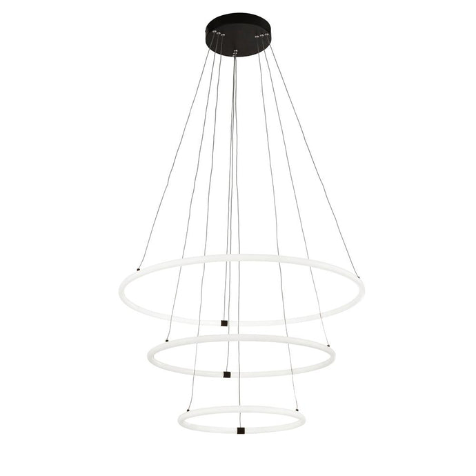 Searchlight 40176-3BK Revolve 3Lt LED Ring Pendant, Matt Black - 31140