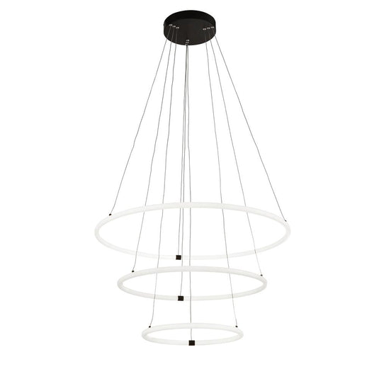Searchlight 40176-3BK Revolve 3Lt LED Ring Pendant, Matt Black - 31140