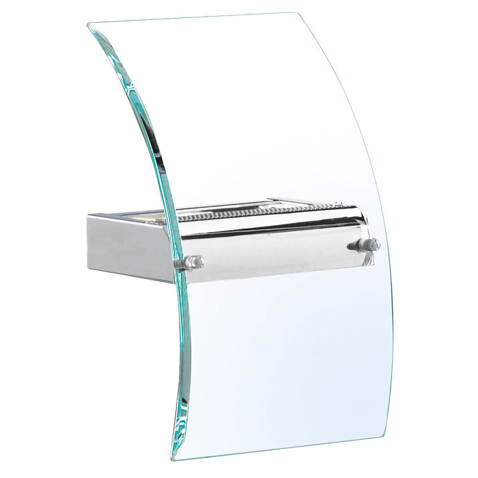 Searchlight 4115-LED Corridor Wall Bracket LED, Bevelled Curved Glass, Chrome - 31142
