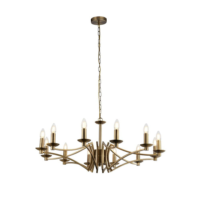 Searchlight 41312-12AB Ascot 12Lt Pendant Antique Brass - 31144