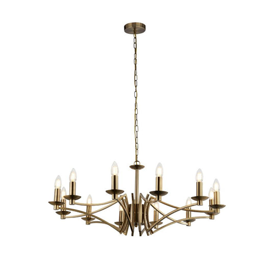 Searchlight 41312-12AB Ascot 12Lt Pendant Antique Brass - 31144