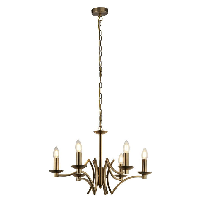 Searchlight 41312-6AB Ascot 6Lt Pendant  Antique Brass - 26504