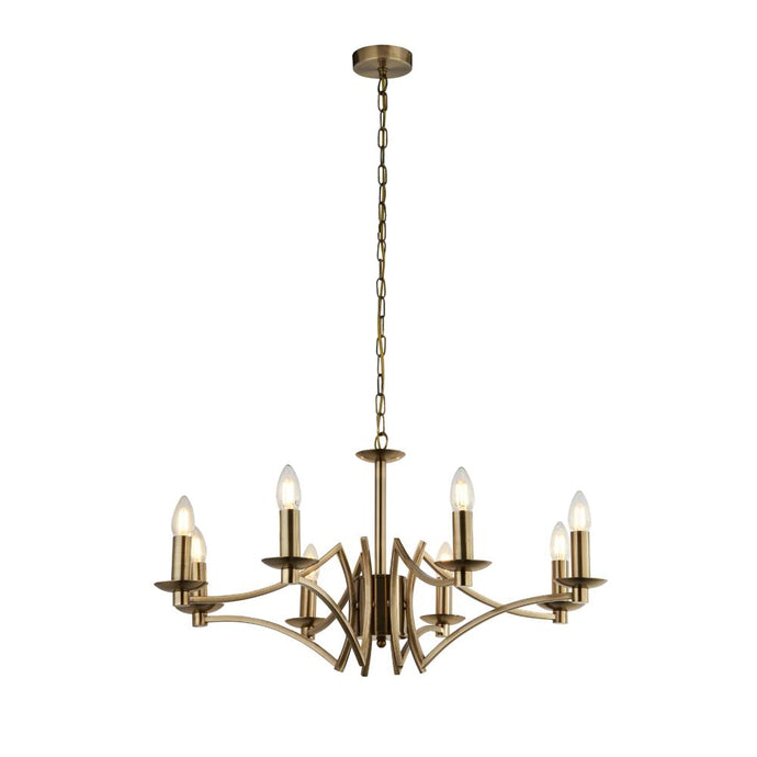 Searchlight 41312-8AB Ascot 8Lt Pendant  Antique Brass - 31148