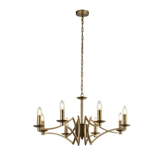 Searchlight 41312-8AB Ascot 8Lt Pendant  Antique Brass - 31148