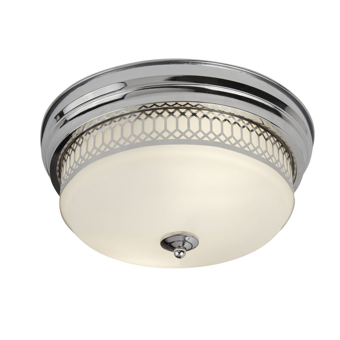 Searchlight 4132-2CC Edinburgh 2Lt Flush - Chrome With Opal Glass. IP44 - 25343