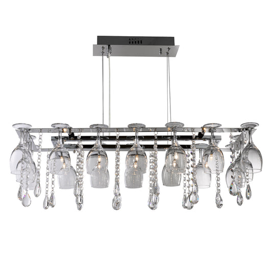 Searchlight 41510-10CC Vino 10Lt Decorative Ceiling - Chrome & Crystal Buttons/Pear-Drops & Wine Glass Trim - 18387