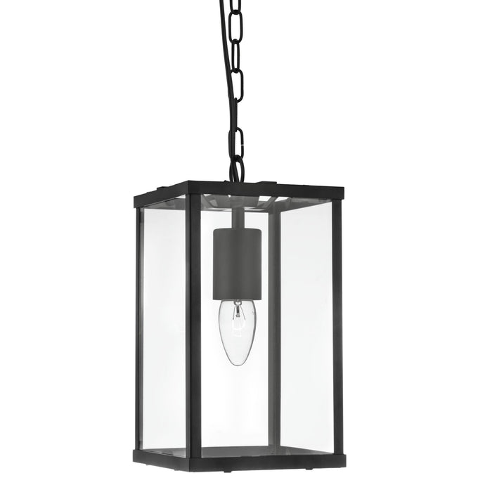 Searchlight 4241BK Lantern Noir 1Lt Rectangle Black/Clear Glass - 19361