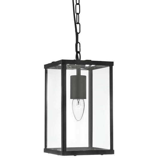 Searchlight 4241BK Lantern Noir 1Lt Rectangle Black/Clear Glass - 19361