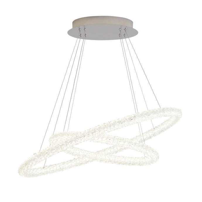 Searchlight 42610-2CC Circle LED 2 Oval Ring Ceiling Pendant, Chrome, Clear Crystal - 31168