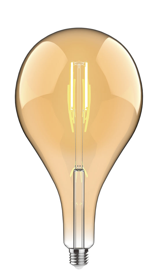 Luxram 4300082 Classic Style LED Type C E27 Dimmable 220-240V 4W 2100K, 200lm, Amber Finish, 3yrs Warranty