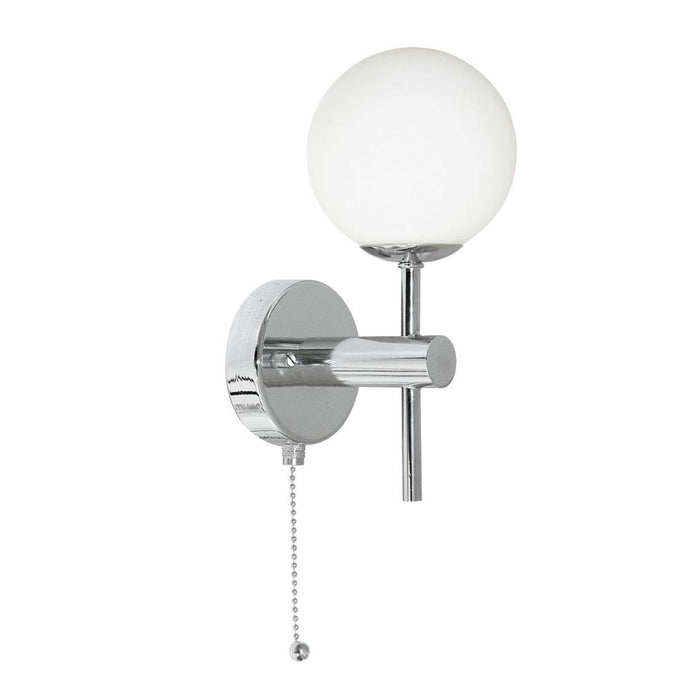 Searchlight 4337-1-LED Global - 1Lt (G9 LED) IP44 Wall Bracket, Chrome, Opal Glass - 31171