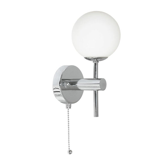 Searchlight 4337-1-LED Global - 1Lt (G9 LED) IP44 Wall Bracket, Chrome, Opal Glass - 31171