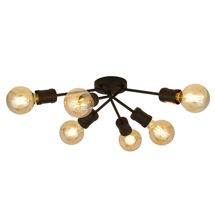 Searchlight 45201-6BK Dance 6Lt Ceiling Light, Sand Black - 31190
