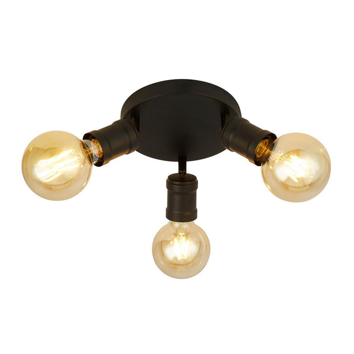 Searchlight 45202-3BK Dance 3Lt Round Ceiling Light, Sand Black - 31191