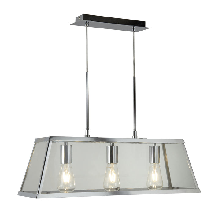 Searchlight 4613-3CC Voyager 3Lt Lantern Bar, Chrome, Glass - 26935